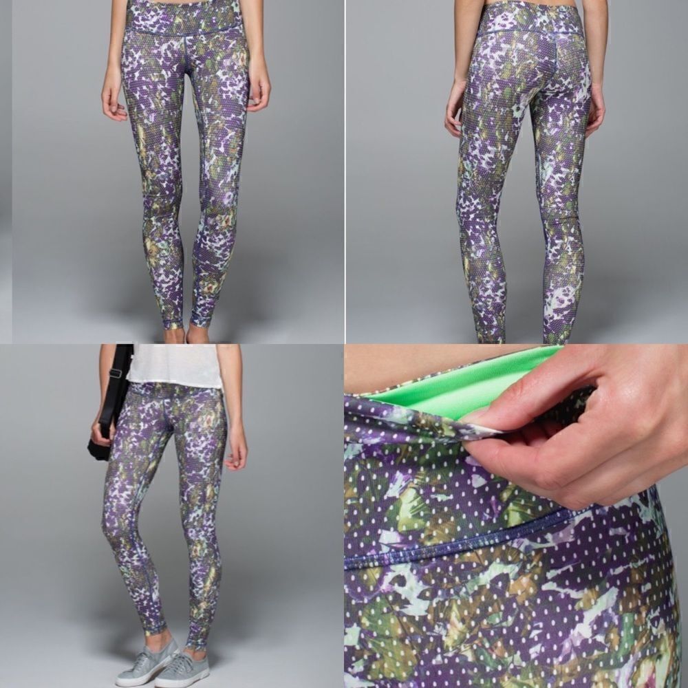 Lululemon Wunder Under Fullux Iris Flower size 6